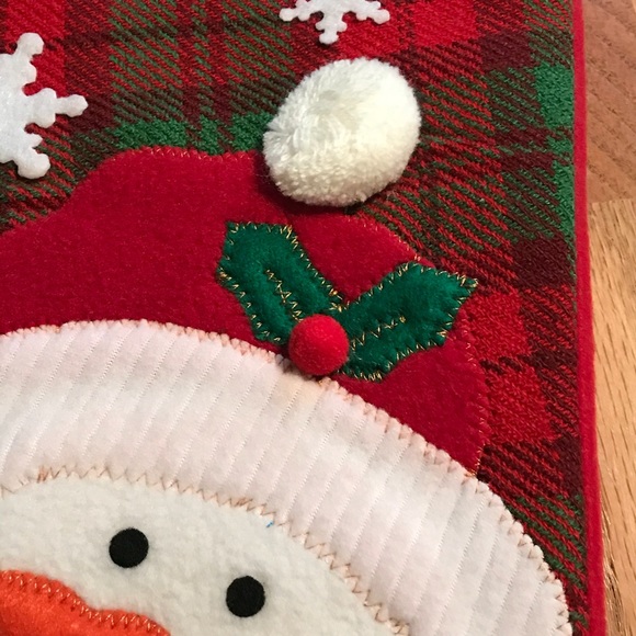 NWOT Red & Green Plaid Snowman Christmas Stocking - Picture 7 of 9